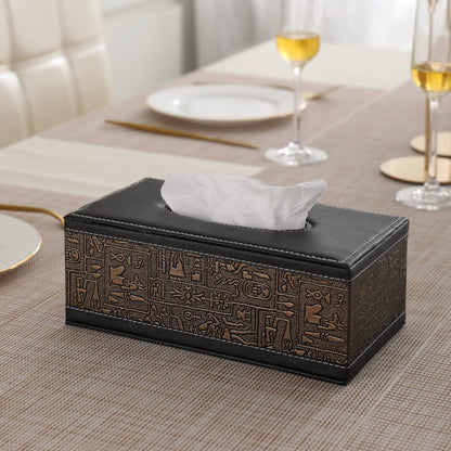 buy premium metallic PU leather tissue box | HOKIPO