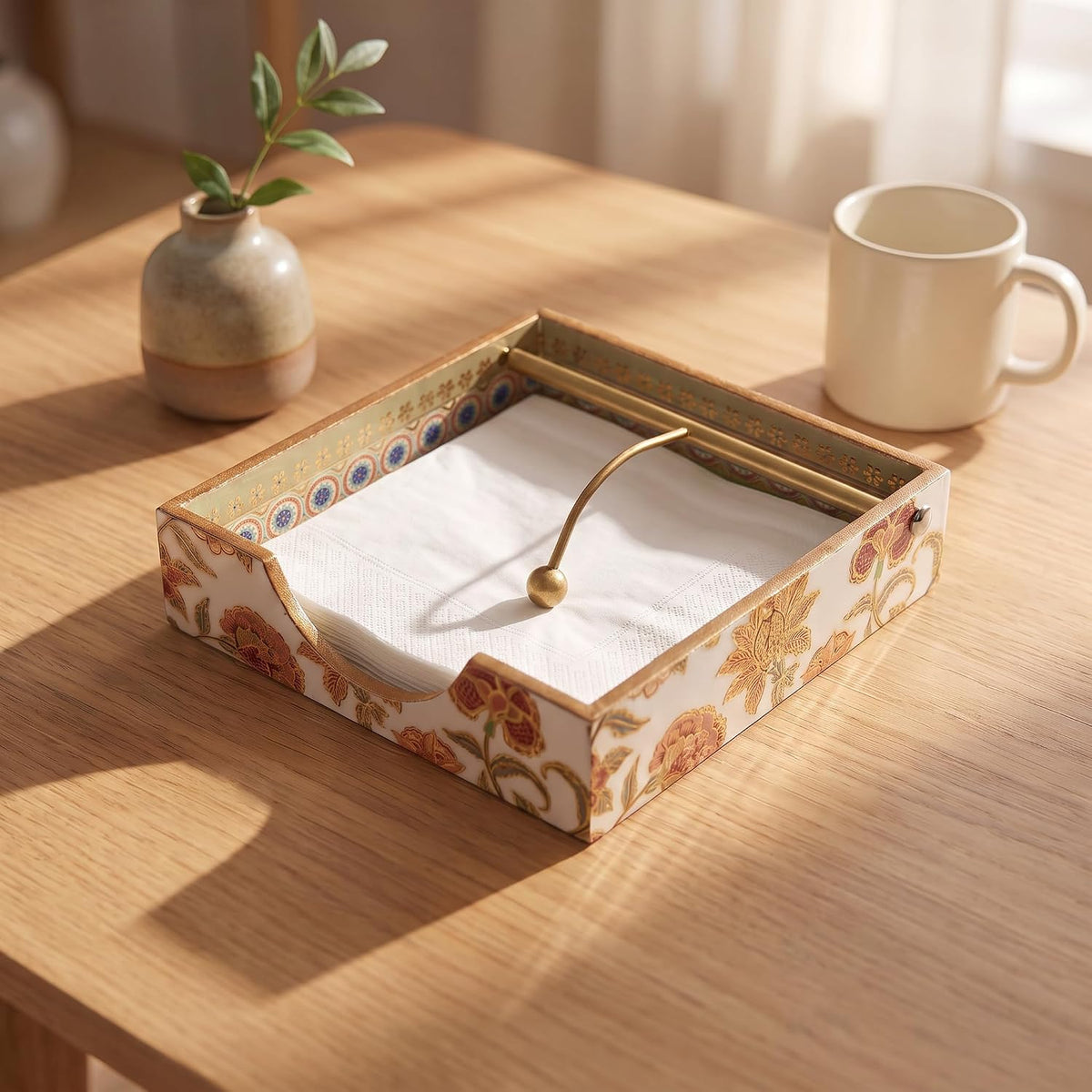 HOKIPO Napkin Holder for Dining Table, Engineered Wood, Mayur Mahal - image 16