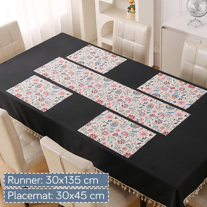 Artistic Flora PVC Washable Mats for Dining Table - Wild Daisies