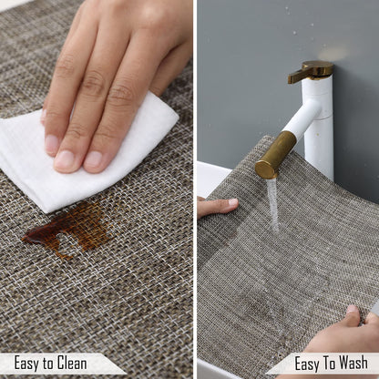 PVC Dining Table Mats, Ash Grey