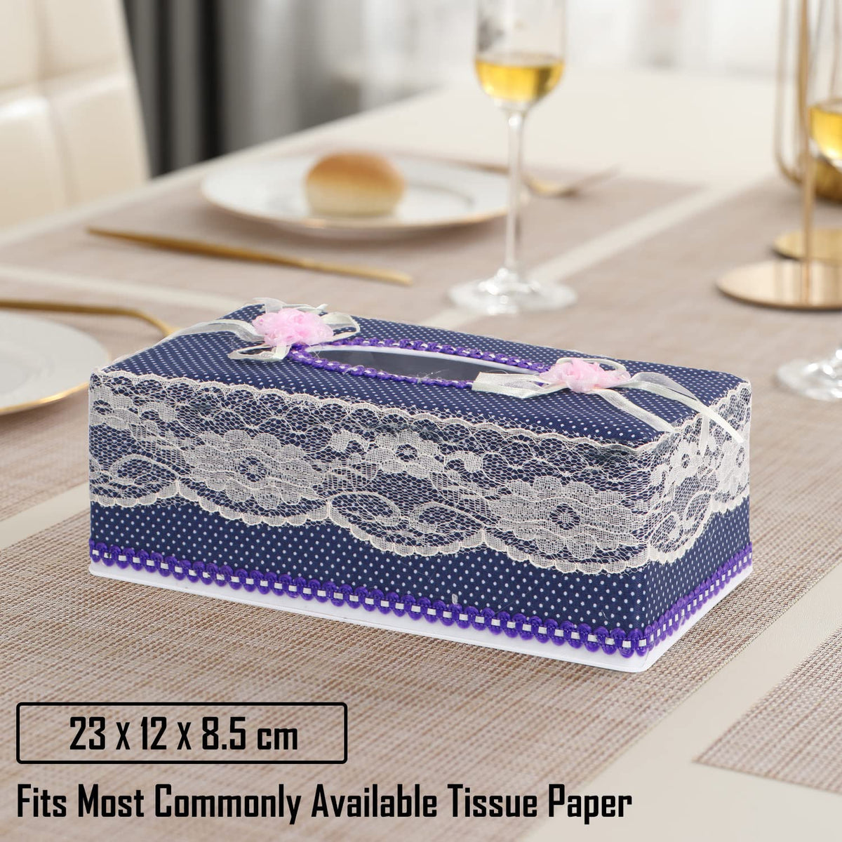 Plastic Tissue Box Holder, Purple