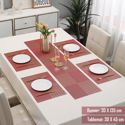 PVC Dining Table Mats, Red