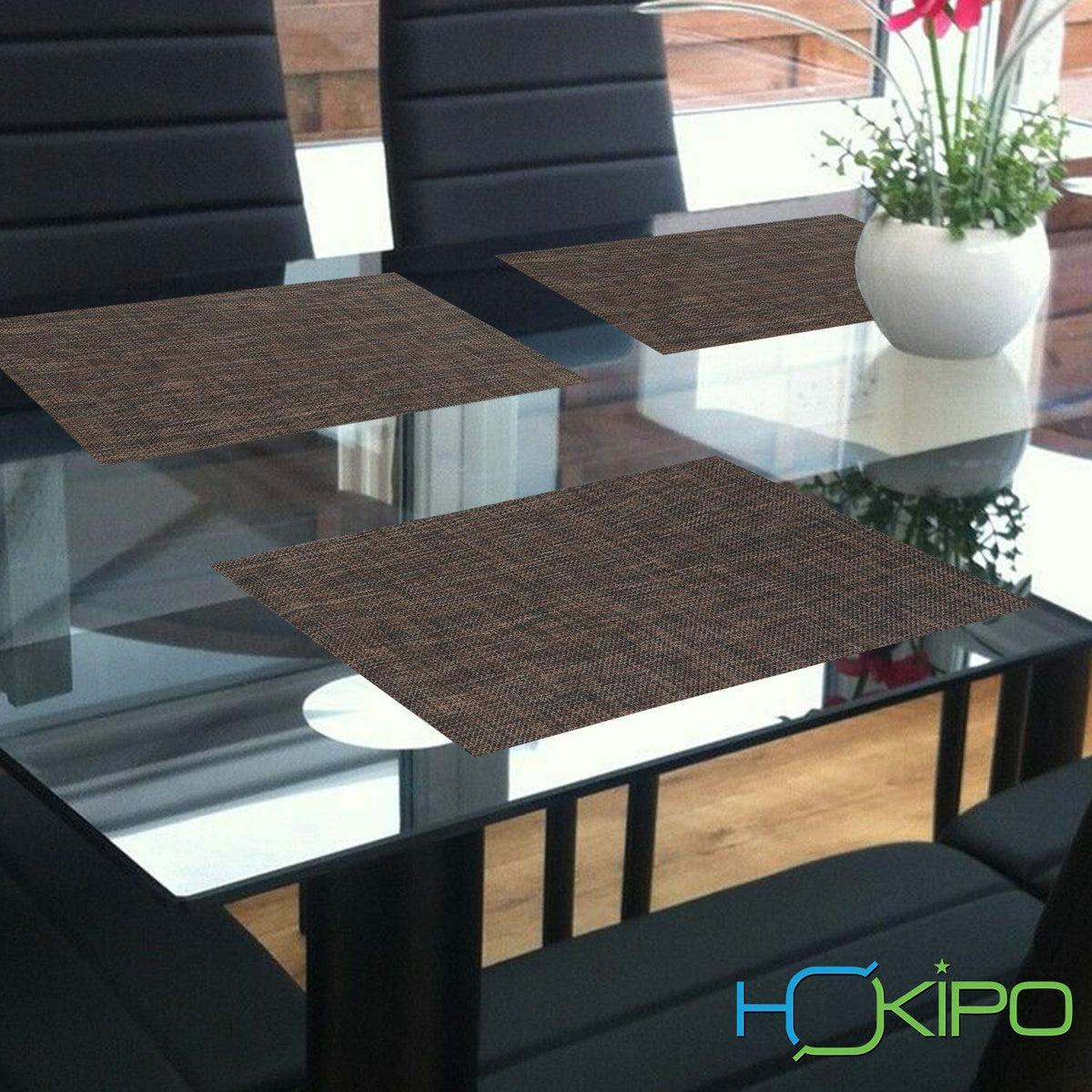 PVC Dining Table Mats, Dark Brown