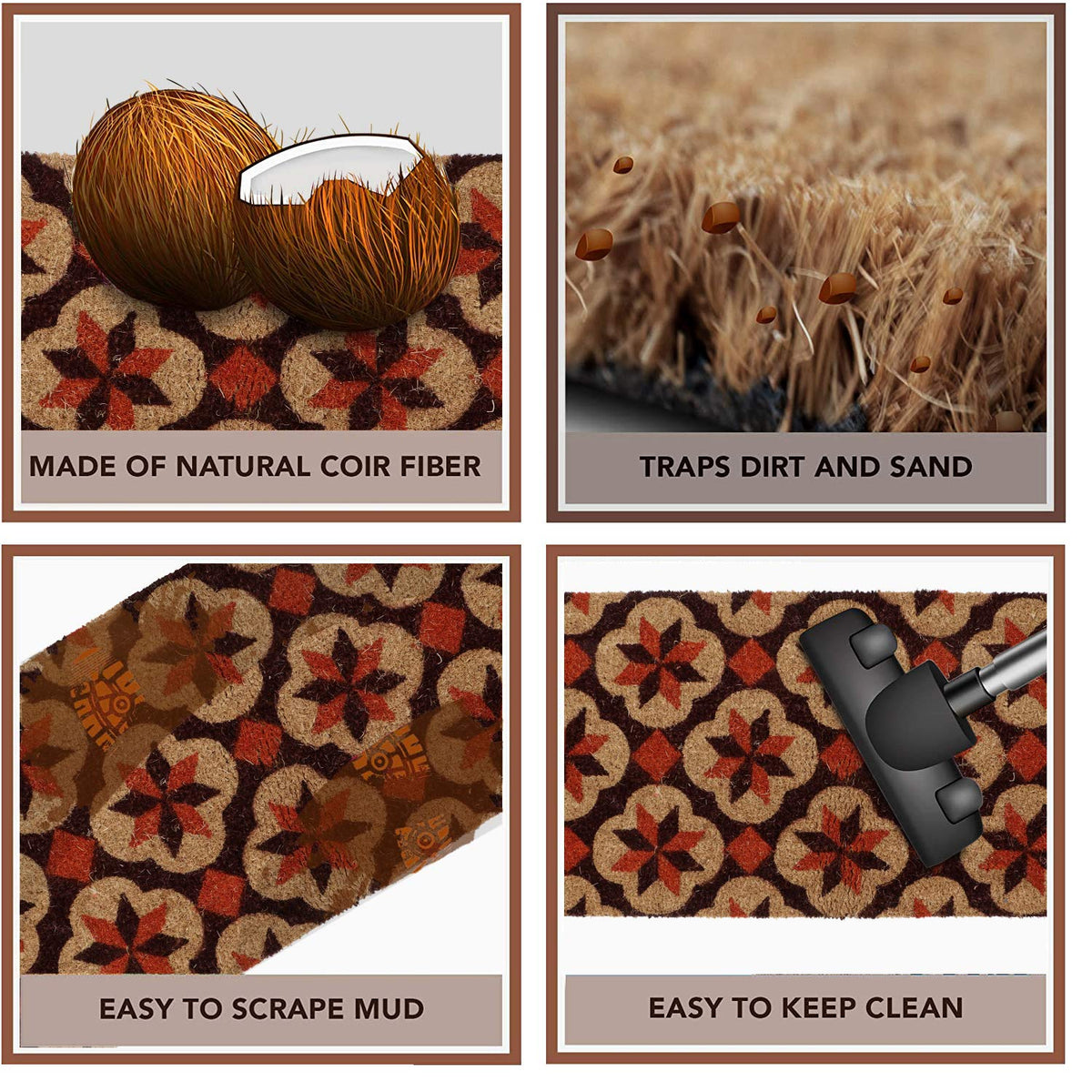 Coir Entrance Door Mat with Anti-Slip PVC Backing