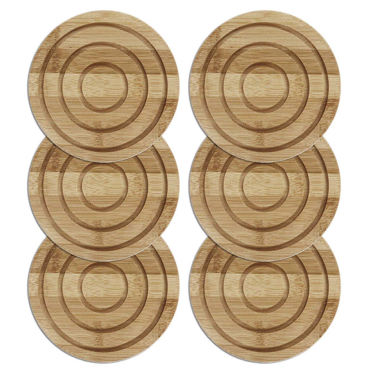 Buy Eco‑friendly Extra Thick Bamboo Coasters - Pack of 6