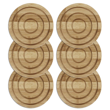 Buy Eco‑friendly Extra Thick Bamboo Coasters - Pack of 6