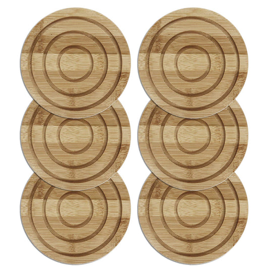 HOKIPO Eco-Friendly Extra Thick Bamboo Wooden Coasters for Home Pan Pot Holder - Pack of 2/4/6