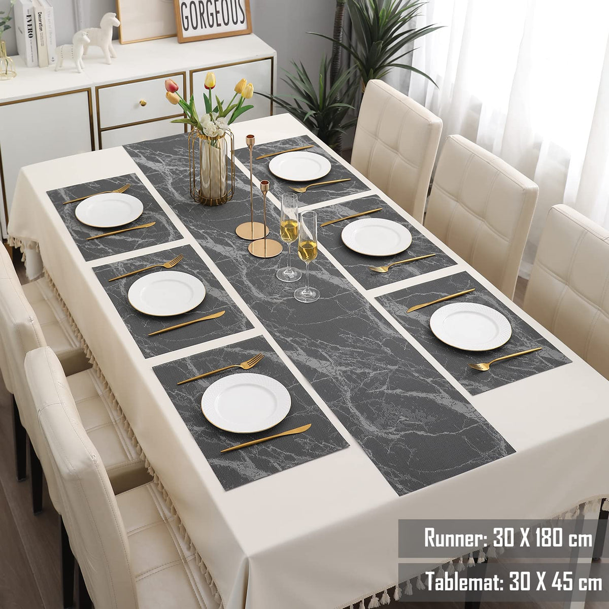PVC Dining Table Mats, Black