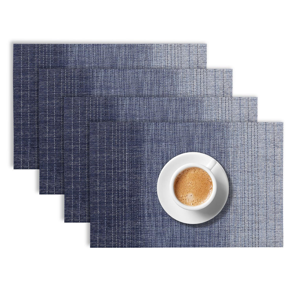 GradientHue PVC Mats for Dining Table - Ocean Hue