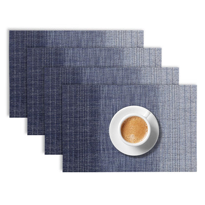 GradientHue PVC Mats for Dining Table - Ocean Hue
