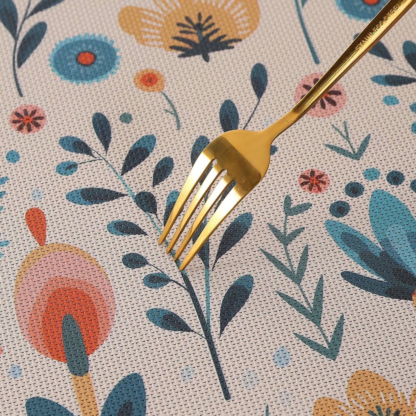 Artistic Flora PVC Washable Mats for Dining Table - Magnolia Champaca