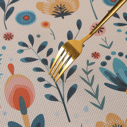 Artistic Flora PVC Washable Mats for Dining Table - Magnolia Champaca