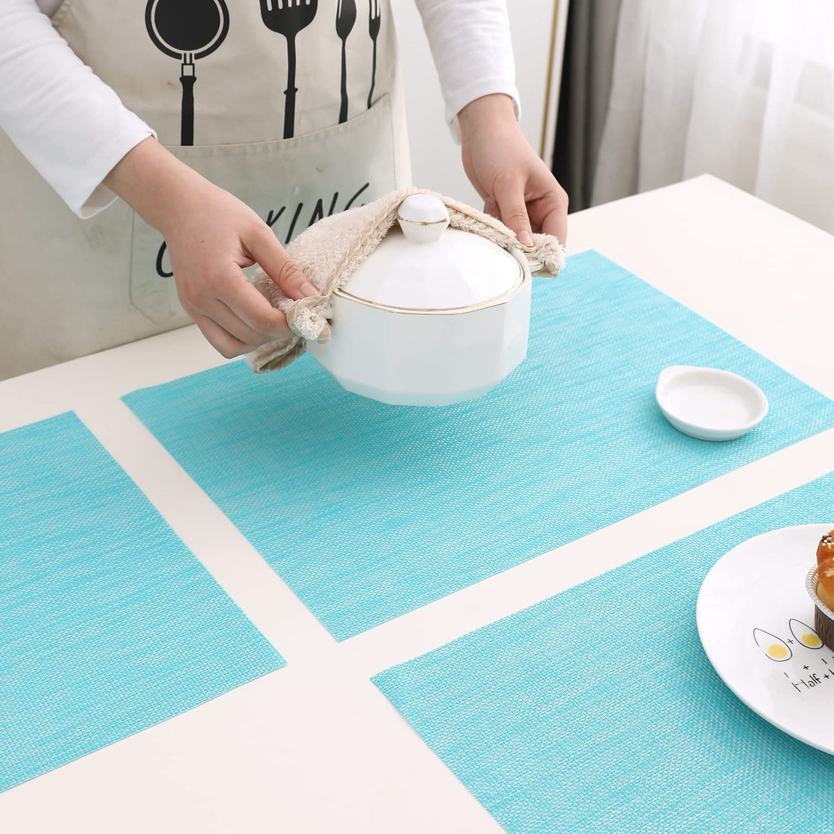 PVC Dining Table Mats,Turquoise