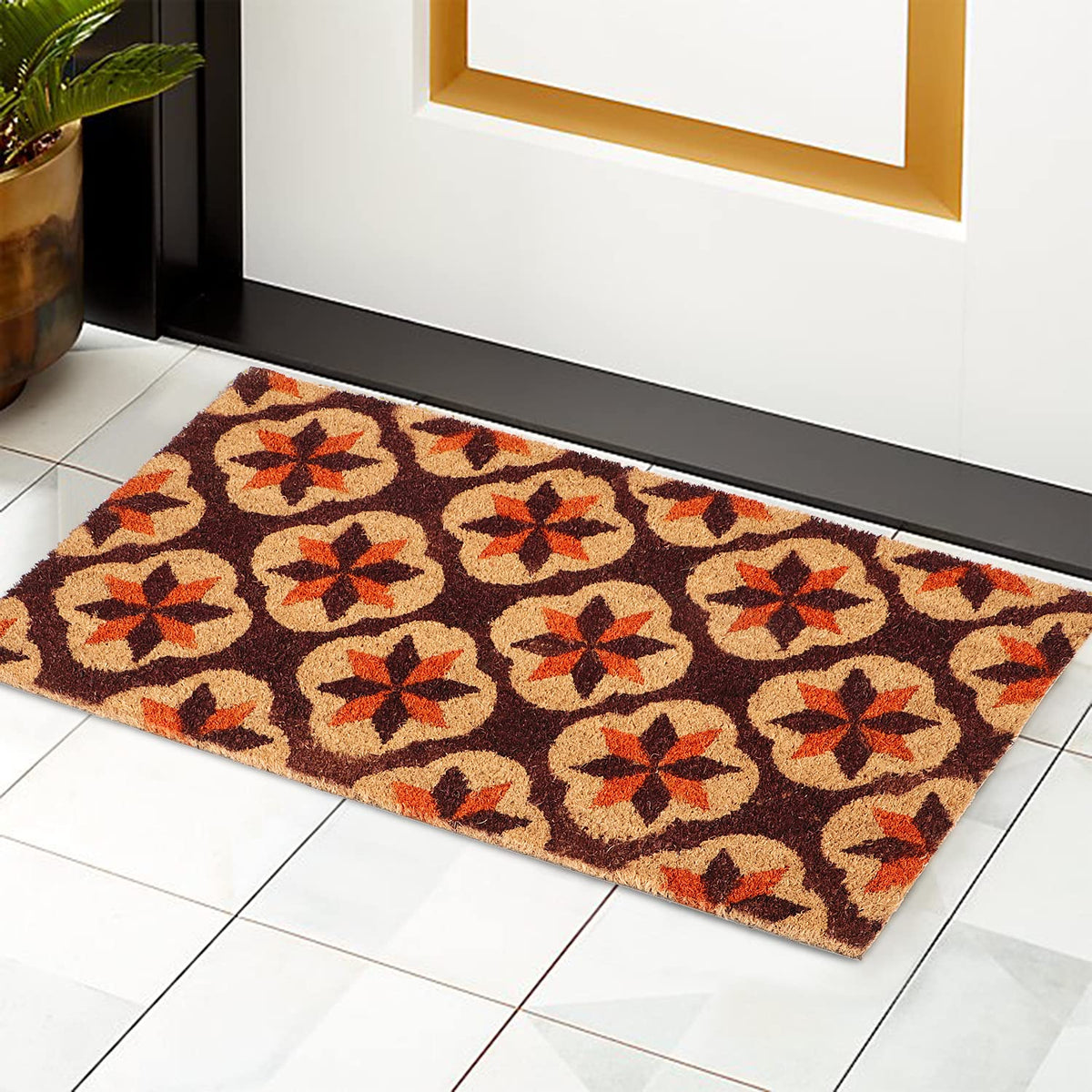 Coir Entrance Door Mat with Anti-Slip PVC Backing