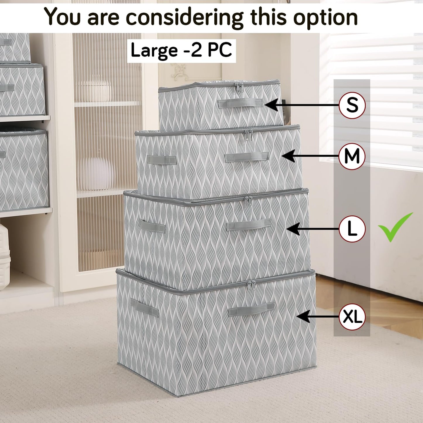 Foldable Clothes Organizer Box | Durable Non-Woven Storage with Zipper & Handle