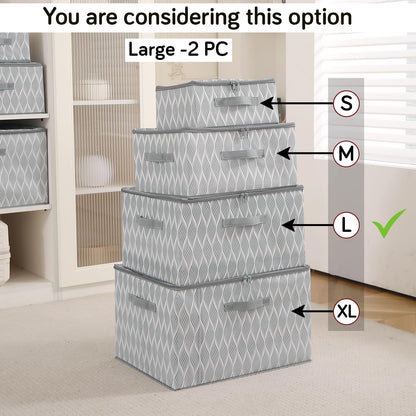 Foldable Clothes Organizer Box | Durable Non-Woven Storage with Zipper & Handle