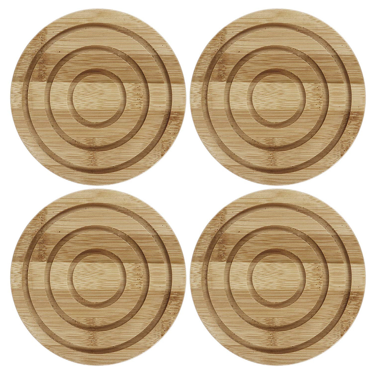 Buy Eco‑friendly Extra Thick Bamboo Coasters - Pack of 4