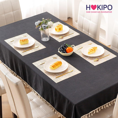 Metallic Glow Shining Mats for Dining Table, Tree Bark - Beige Gold