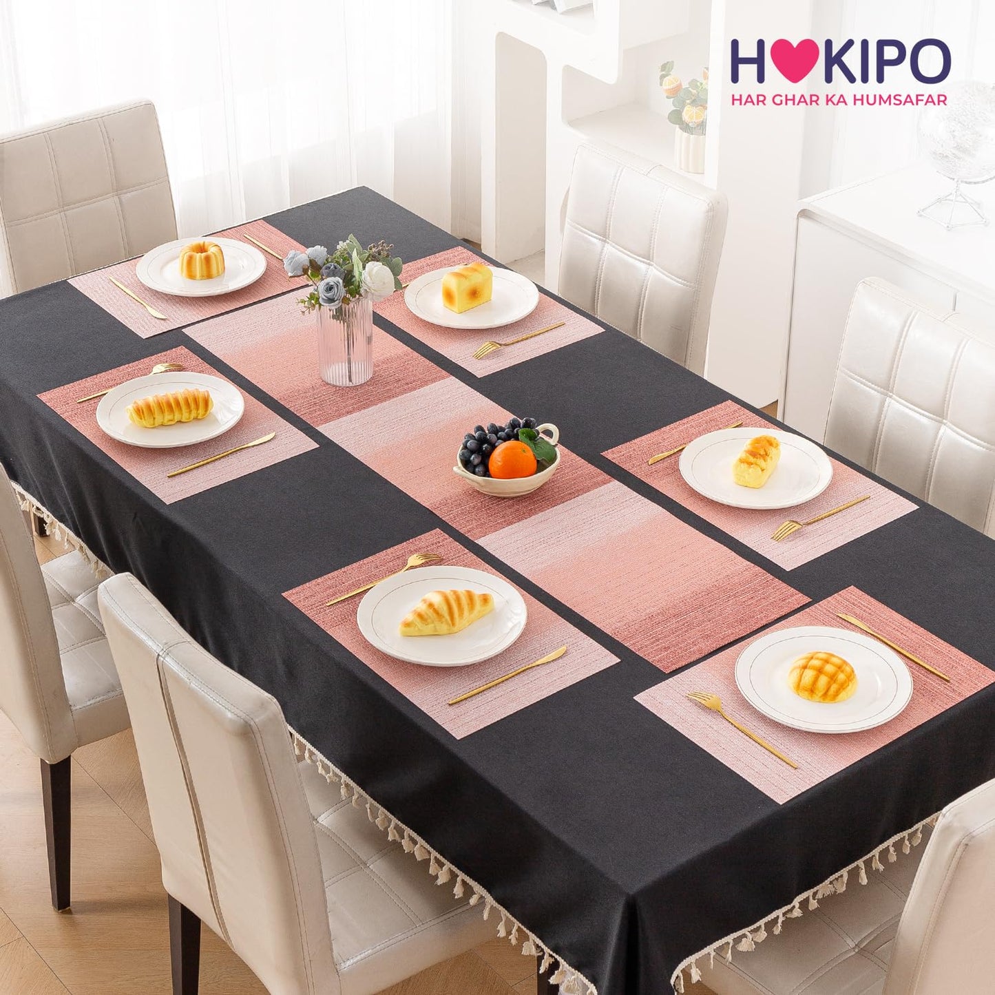 GradientHue PVC Mats for Dining Table - Sunset Glow