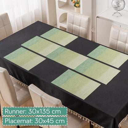 GradientHue PVC Mats for Dining Table - Meadow Mist