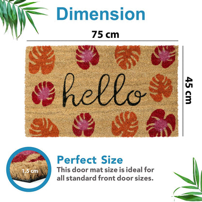 Coir Entrance Door Mat with Anti-Slip PVC Backing