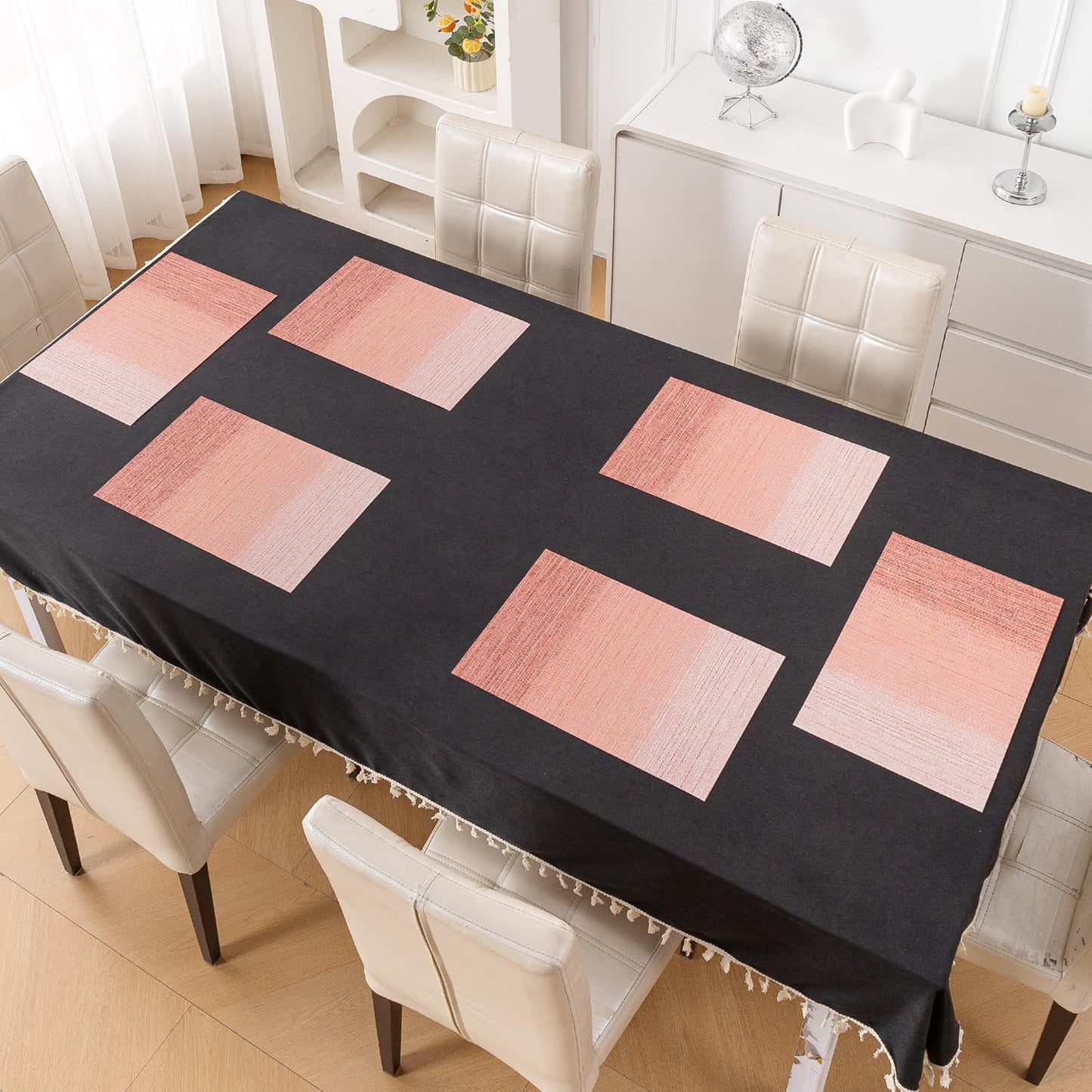 GradientHue PVC Mats for Dining Table - Sunset Glow