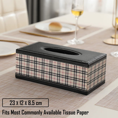 Buy beige faux leather tissue paper holder | Hokipo