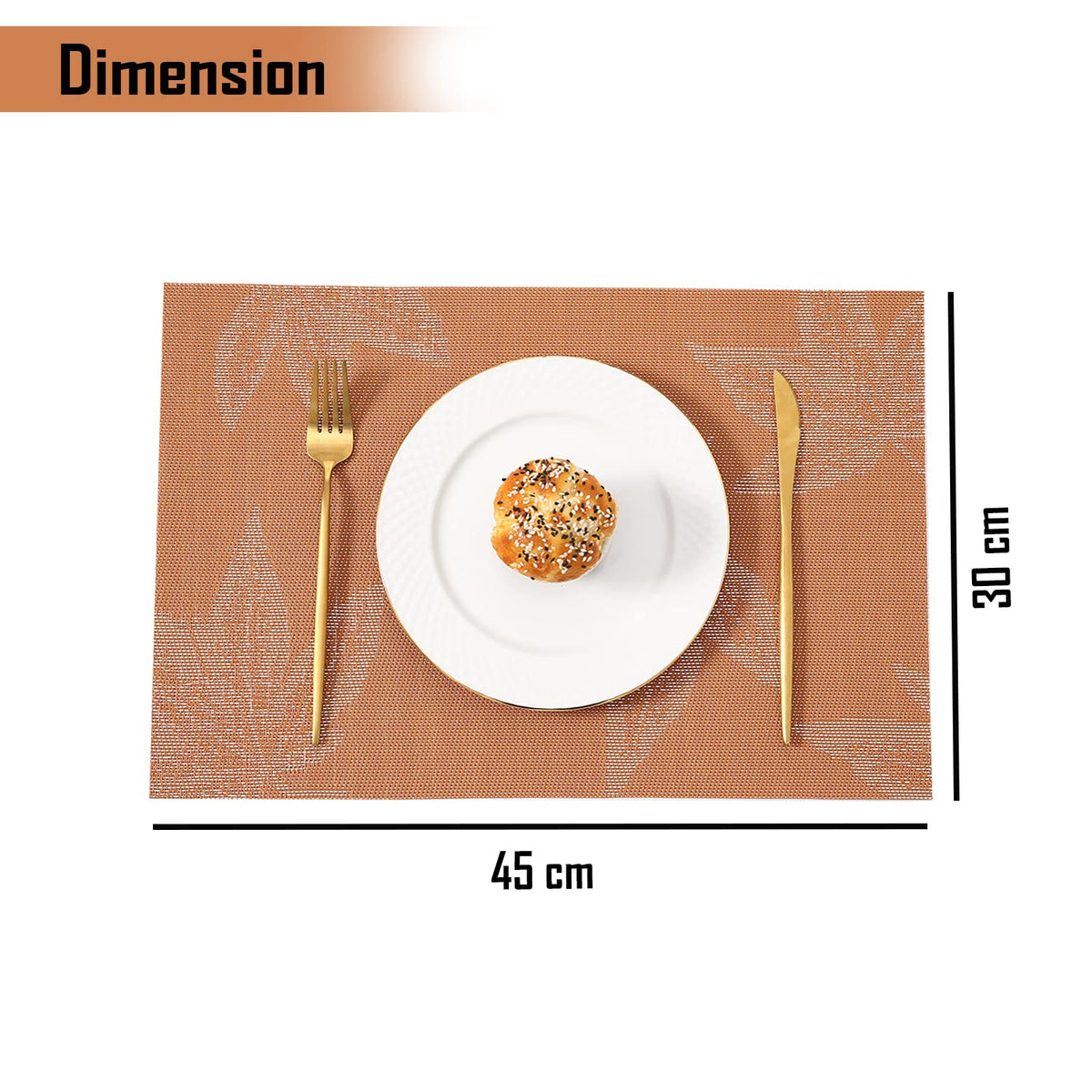 PVC Dining Table Mats, Orange Maple Leaf