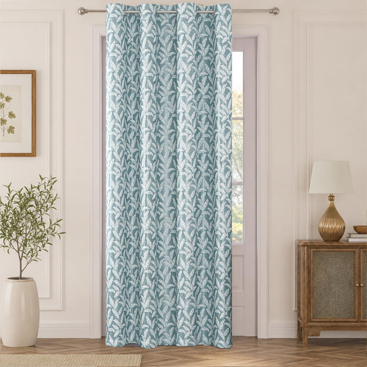 HOKIPO Majestic Eyelet Curtains, 7 Feet Long - Denim Blue - image 2