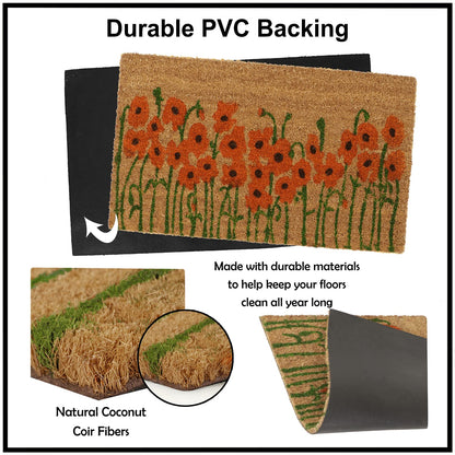 Coir Entrance Door Mat with Anti-Slip PVC Backing