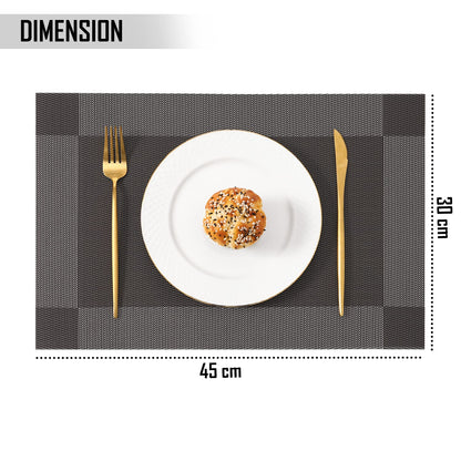 PVC Dining Table Mats, Dark Grey