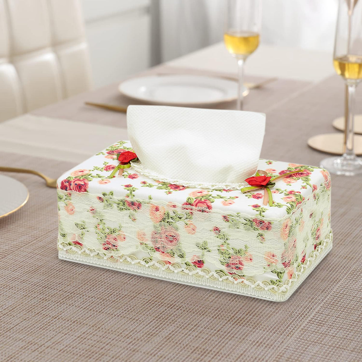 Plastic Tissue Box Holder, Green