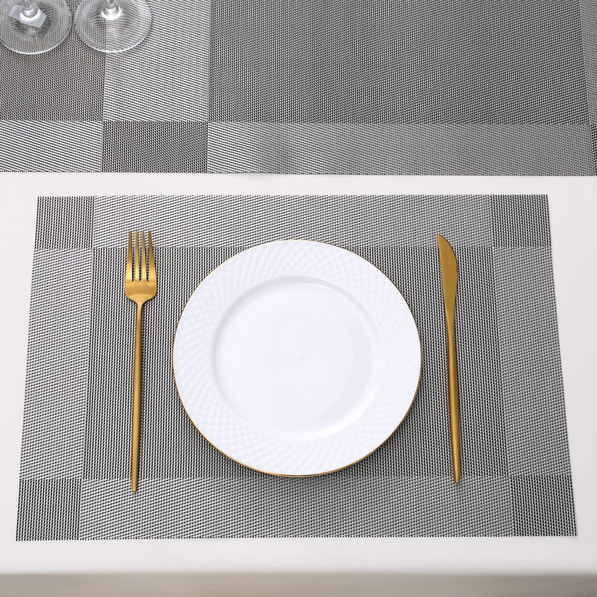 PVC Dining Table Mats, Grey