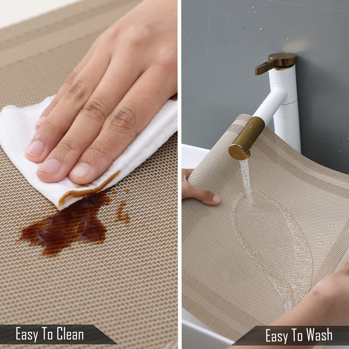 PVC Dining Table Mats, Beige