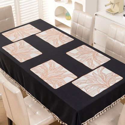 Metallic Glow Shining Mats for Dining Table, Paradise Arch Leaves - Rose Gold