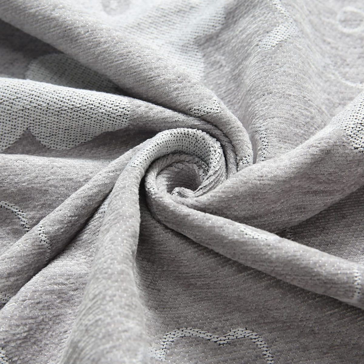 Grey Floral Chenille Sofa Throw | Thick & Soft for 1/2/3 Seater