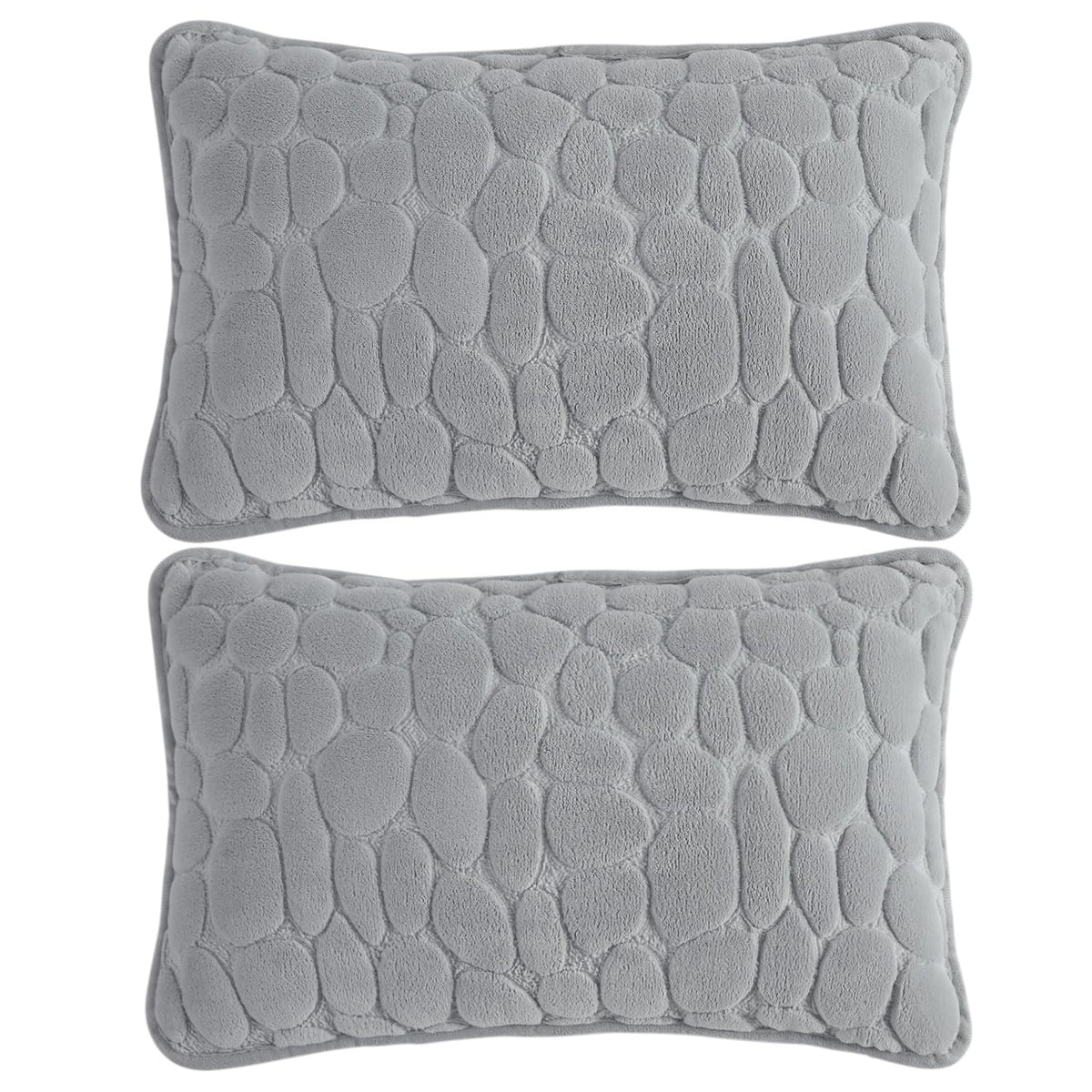 Buy Cute Moon Grey colour Zippered Pebble Texture Milk Velvet Cushion Covers