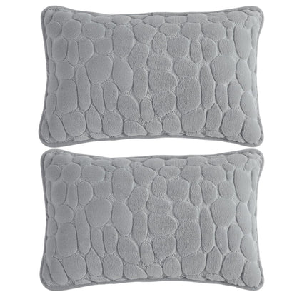 Milk Velvet Pebble Cushion Cover Pack of 2, Moon Grey