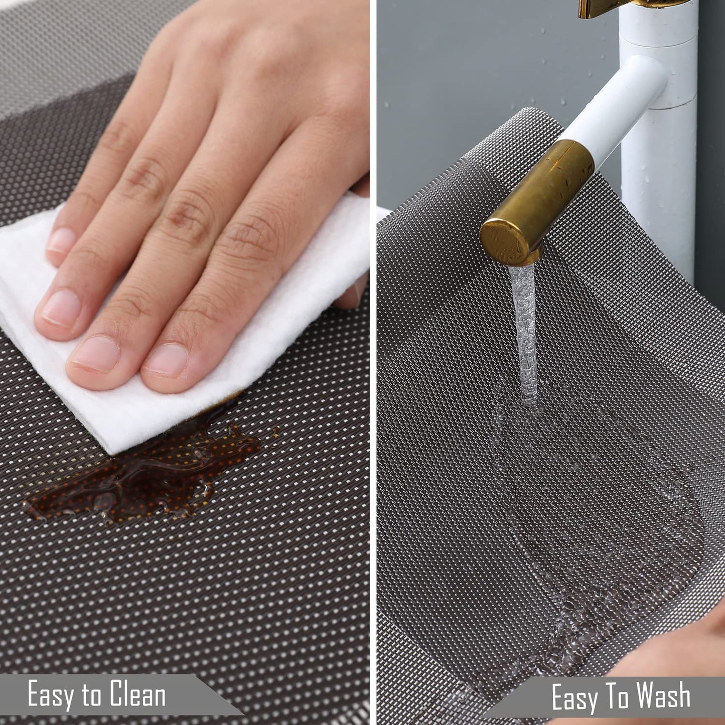 PVC Dining Table Mats, Dark Grey