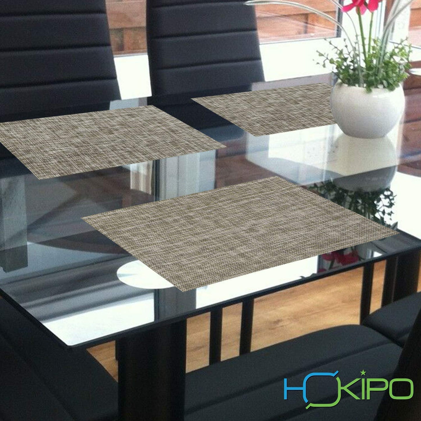 PVC Dining Table Mats, Ash Grey