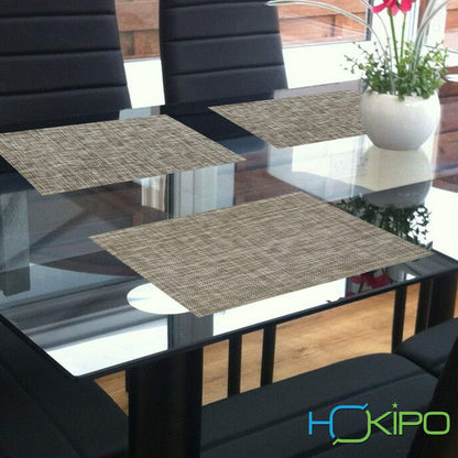 PVC Dining Table Mats, Ash Grey