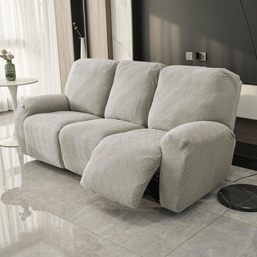 Premium 170 GSM Jacquard Fully Covered Recliner Sofa Cover for 1/2/3 Seaters, Taupe Brown