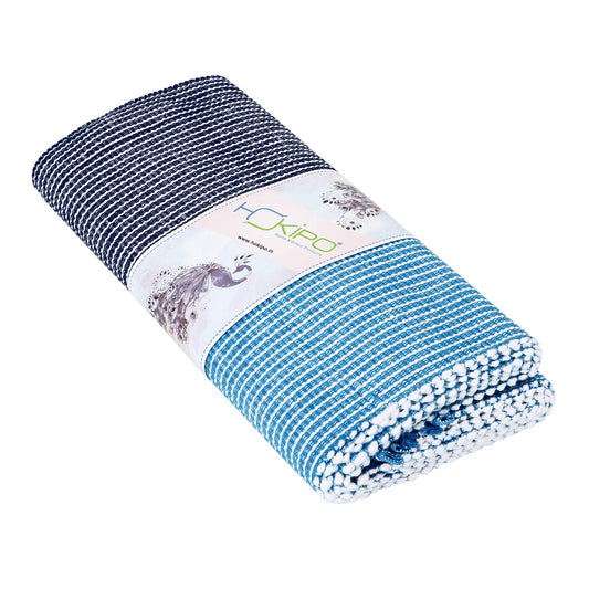 Ribbed Cotton Heat Resistant Dining Table Mat, Sky Blue