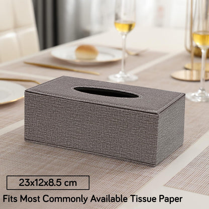 buy brown faux leather tissue paper holder | HOKIPO