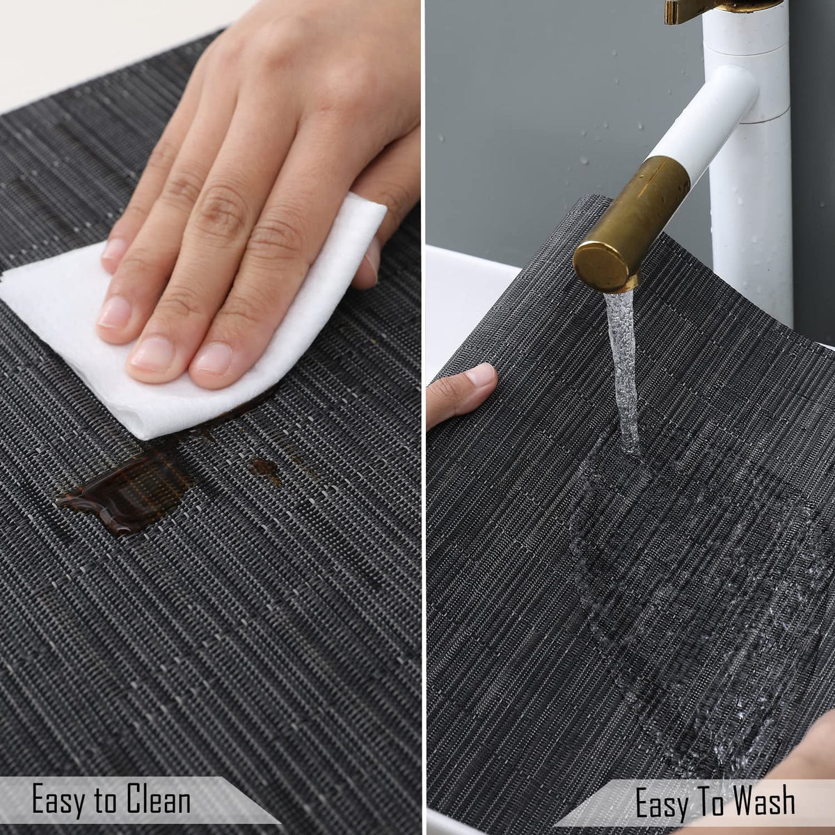 PVC Dining Table Mats, Black