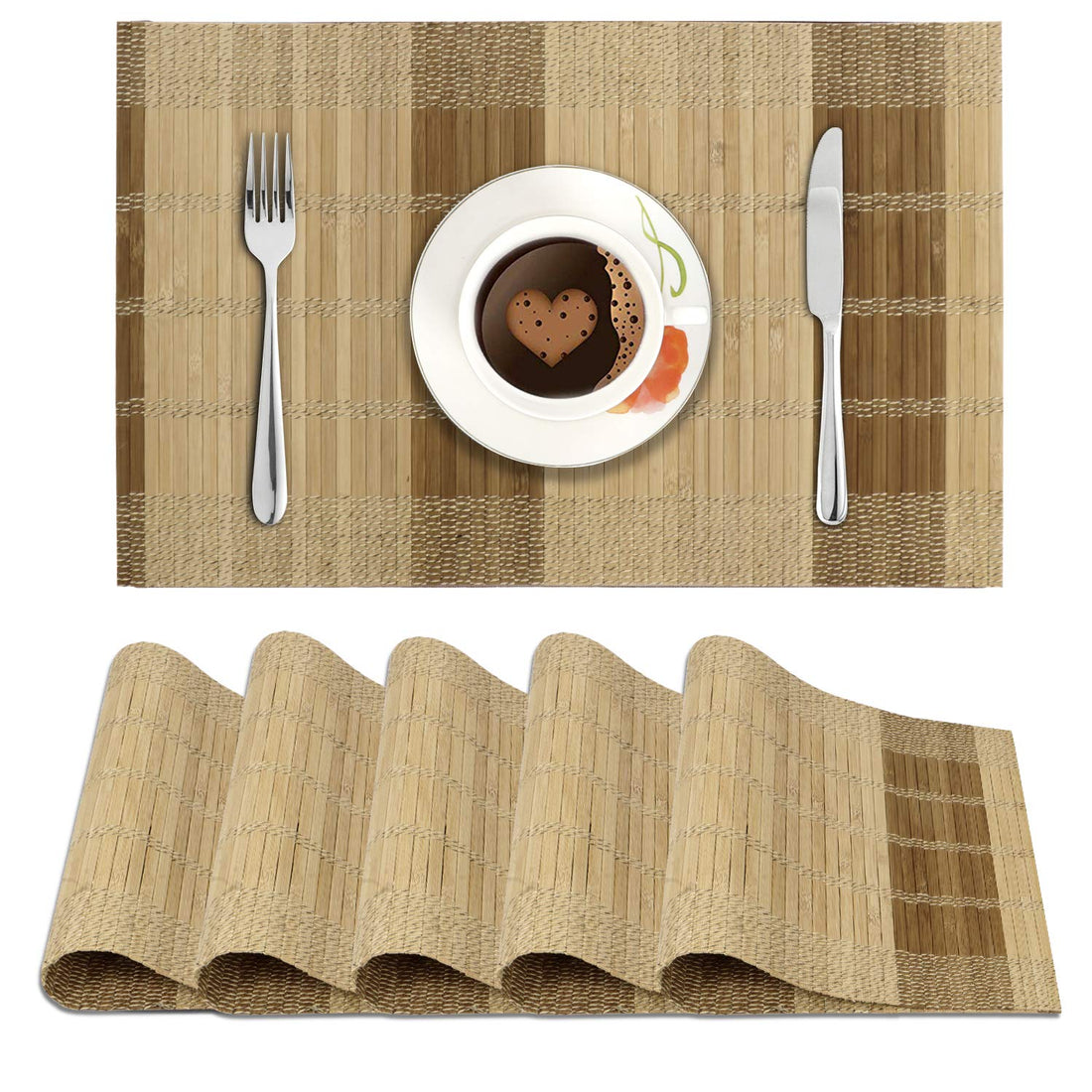 Buy Rectangle Heat Resistant Bamboo Placemats Set of 6