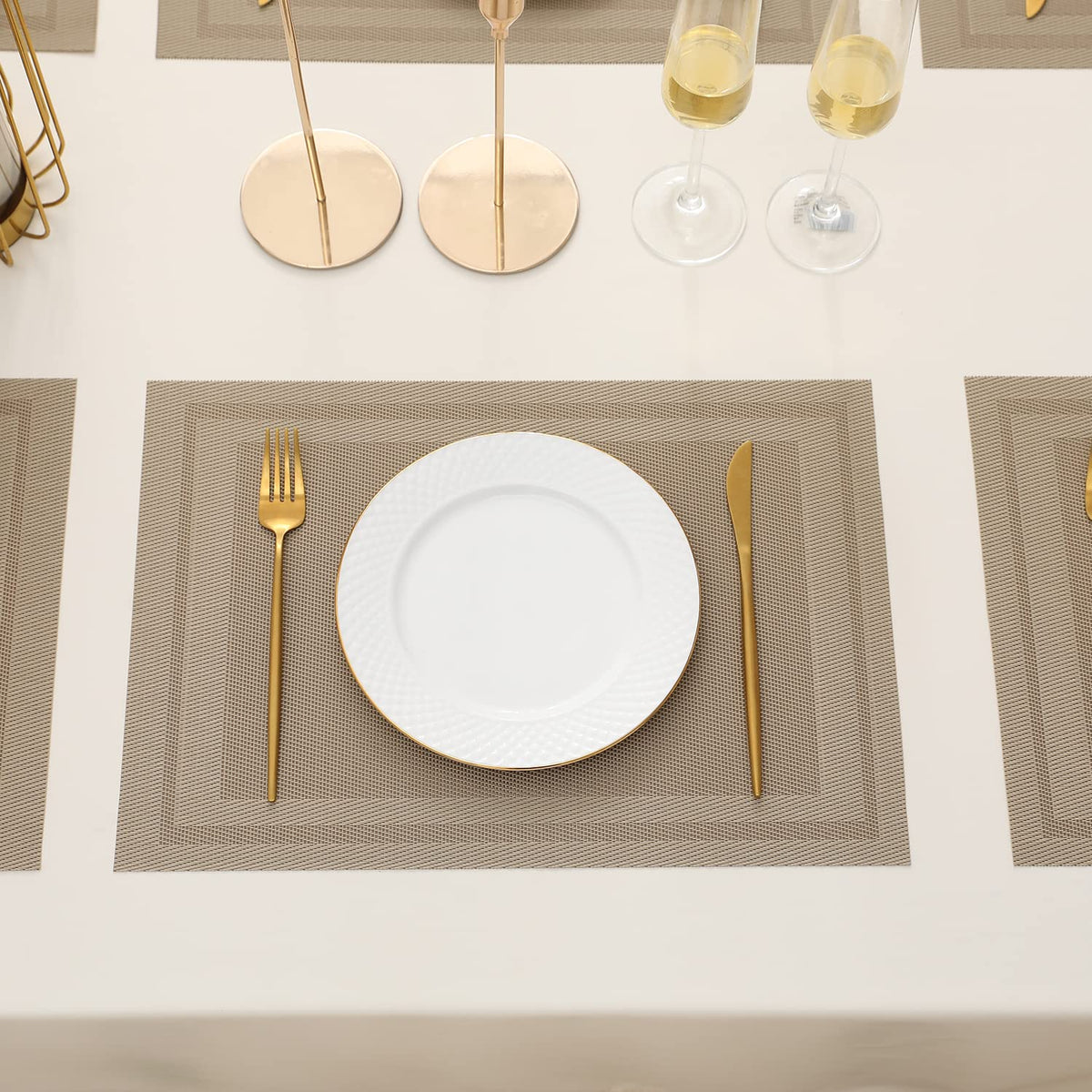 PVC Dining Table Mats, Beige