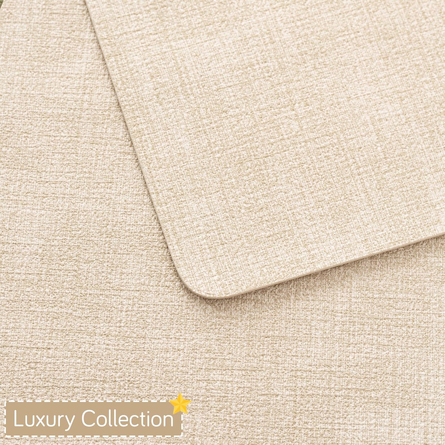 Modern Weaves Royal Luxe Faux Leather Mats for Dining Table - Vanilla Beige