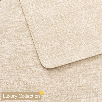 Modern Weaves Royal Luxe Faux Leather Mats for Dining Table - Vanilla Beige