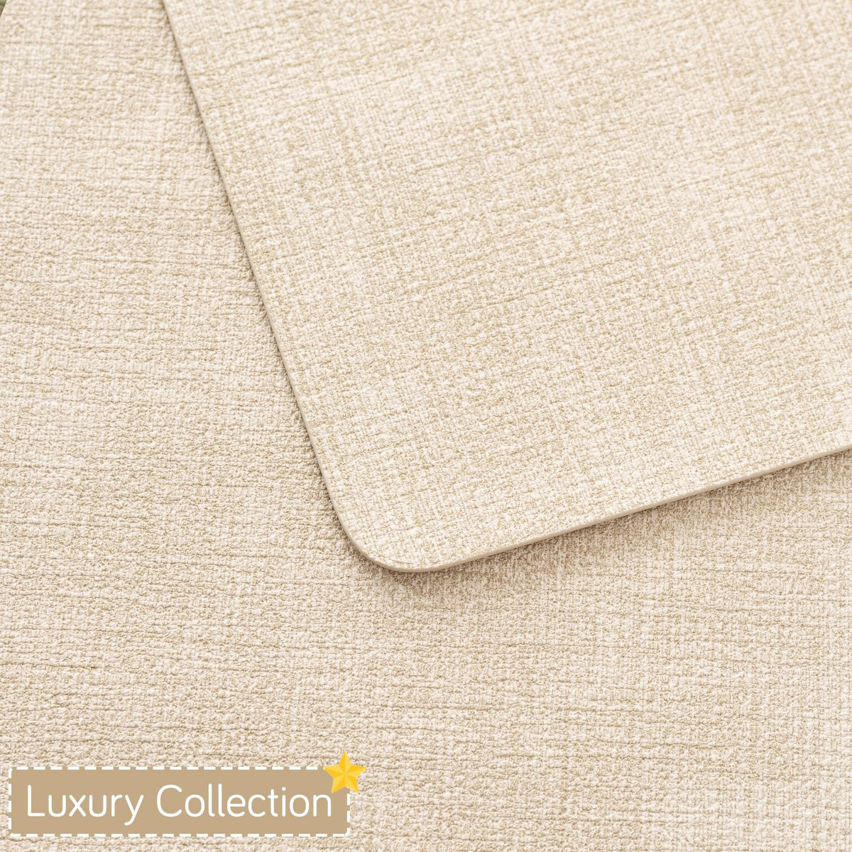 Modern Weaves Royal Luxe Faux Leather Mats for Dining Table - Vanilla Beige